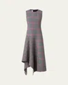 Akris Punto Houndstooth Wool Fresco Midi Dress