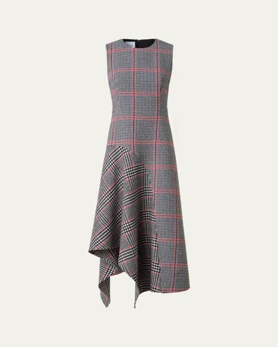 Akris Punto Houndstooth Wool Fresco Midi Dress