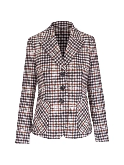 Akris Punto Houndstooth-pattern Tailored Blazer In Pink