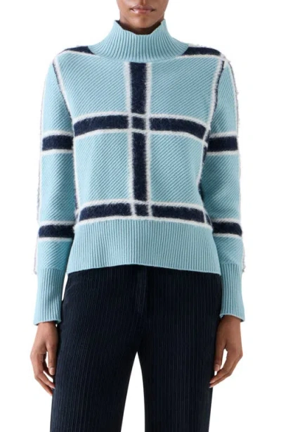 Akris Punto Intarsia Plaid Wool & Cashmere Sweater In Multi