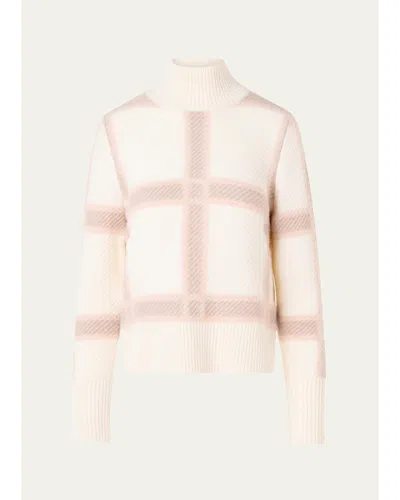 Akris Punto Intarsia Plaid Wool-cashmere Sweater In Multi