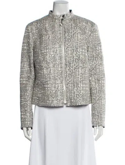 Pre-owned Akris Punto Jacquard Printed Jacket In Neutral