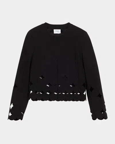 Akris Punto Jersey Dropping Dot Cut-out Jacket In Black