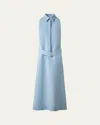 Akris Punto Kent Collar Midi Linen Shirt Dress In Sky