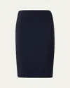 Akris Punto Knee Length Pencil Skirt In Navy