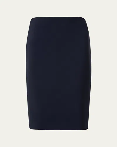 Akris Punto Knee Length Pencil Skirt In Navy