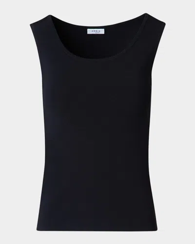 Akris Punto Knit Viscose-blend Top In Black