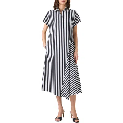Akris Punto Kodak Stripe Cotton Poplin Midi Shirtdress In Multi