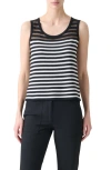 Akris Punto Kodak Stripe Virgin Wool Blend Sweater Tank In Black