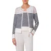 Akris Punto Wool Blend Kodak Stripes Knit Cardigan In Ink-cream