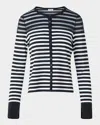 Akris Punto Kodak Stripes Merino Wool Cardigan In Black