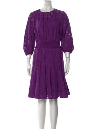 Pre-owned Akris Punto Lace Pattern Knee-length Dress In Purple
