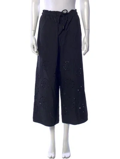 Pre-owned Akris Punto Lace Pattern Wide Leg Pants In Blue