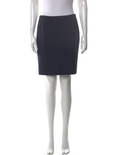 Pre-owned Akris Punto Lace Trim Embellishment Mini Skirt In Blue
