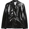 Akris Punto Lacquered Faux Leather Jacket In Black