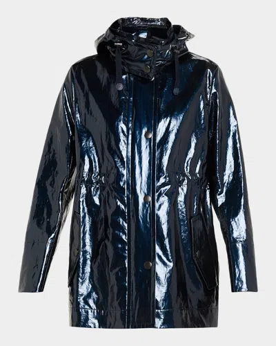 Akris Punto Lacquered Short Parka Jacket In Multi