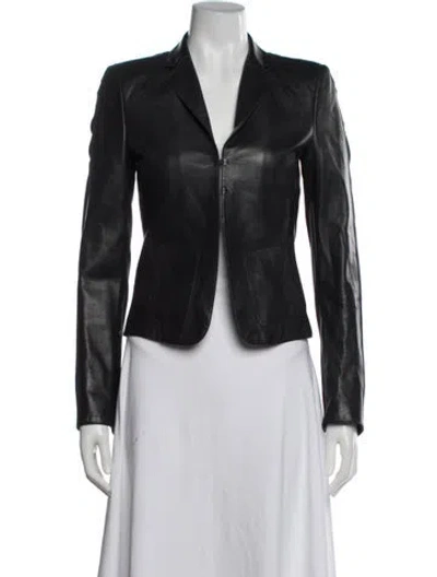 Pre-owned Akris Punto Lamb Fur Blazer In Black