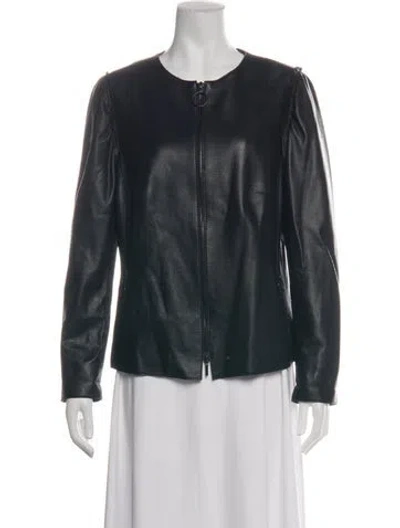Pre-owned Akris Punto Lamb Fur Jacket In Black