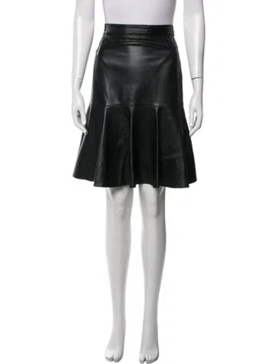 Pre-owned Akris Punto Lamb Fur Mini Skirt In Black
