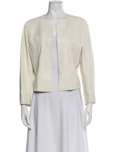 Pre-owned Akris Punto Lamb Leather Evening Jacket In Neutral