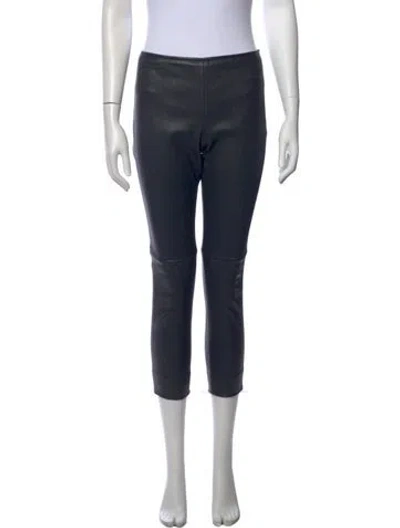 Pre-owned Akris Punto Lamb Leather Skinny Leg Pants In Multi