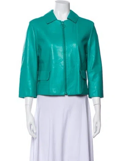 Pre-owned Akris Punto Lambskin Evening Jacket W/ Tags In Green