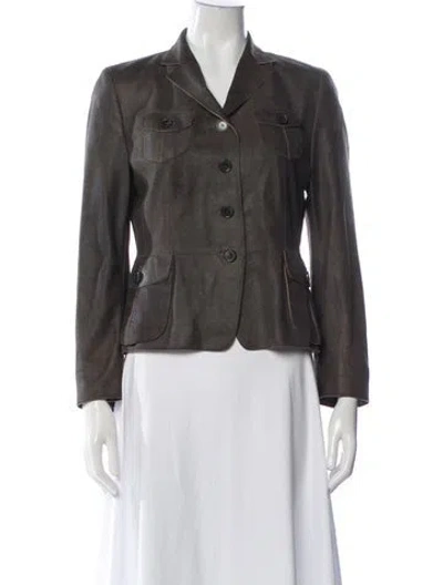 Pre-owned Akris Punto Lambskin Jacket In Gray