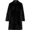 Akris Punto Lambskin Shearling Coat In Black