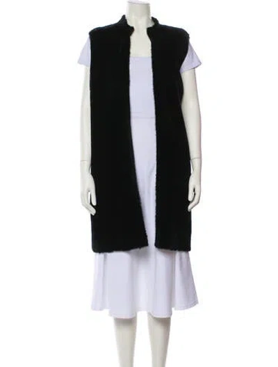 Pre-owned Akris Punto Lambskin Vest In Black