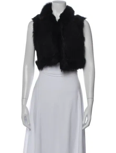 Pre-owned Akris Punto Lambskin Vest In Black
