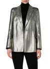 Akris Punto Gold Laminated Corduroy Blazer Jacket In Gold