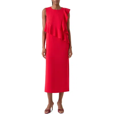 Akris Punto Laser Cut Crepe Column Gown In Red