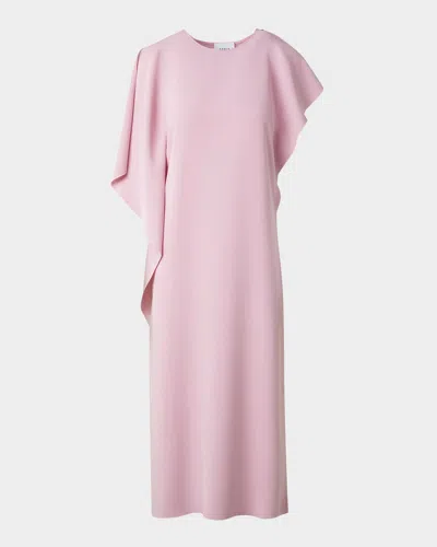 AKRIS PUNTO LASERCUT SHOULDER-DRAPE MIDI DRESS