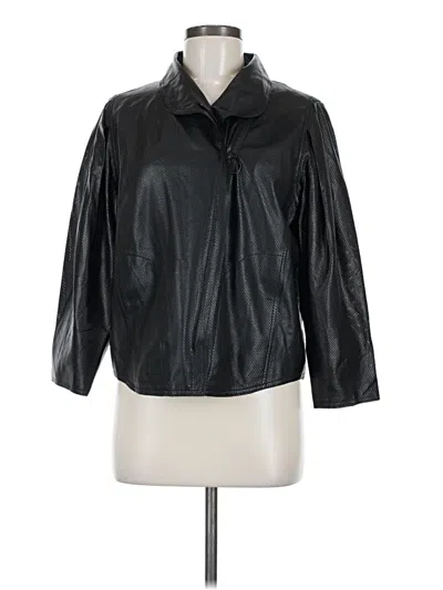 Pre-owned Akris Punto Leather Jacket In Black
