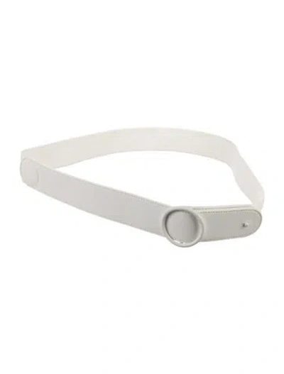 Pre-owned Akris Punto Leather Waist Belt In White