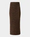 Akris Punto Abstract Dot Stretch Virgin Wool Knit Tube Skirt In Brown