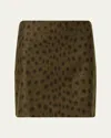 Akris Punto Leopard-print Techno Gabardine Mini Skirt