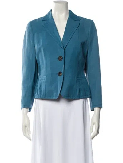 Pre-owned Akris Punto Linen Blazer In Blue