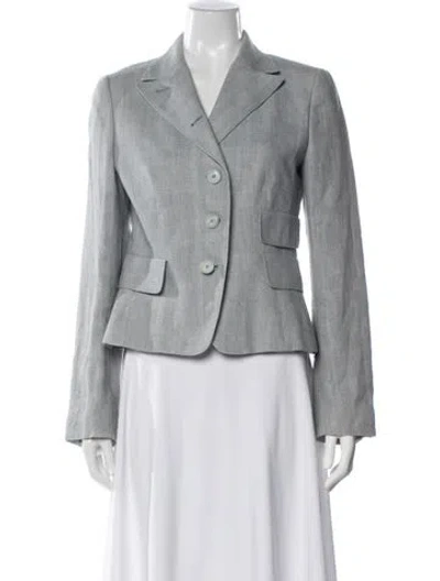 Pre-owned Akris Punto Linen Blazer In Gray