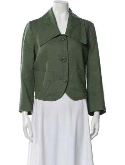 Pre-owned Akris Punto Linen Blazer In Green