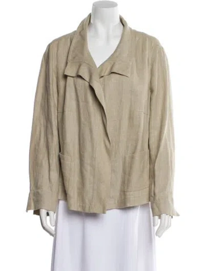 Pre-owned Akris Punto Linen Blazer In Neutral