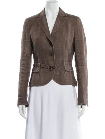 Pre-owned Akris Punto Linen Blazer In Neutral