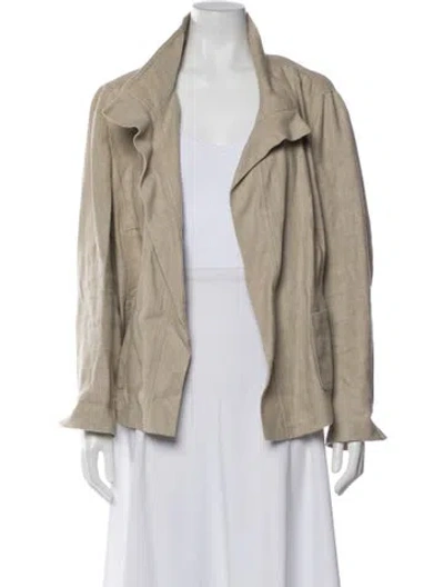 Pre-owned Akris Punto Linen Blazer In Neutral