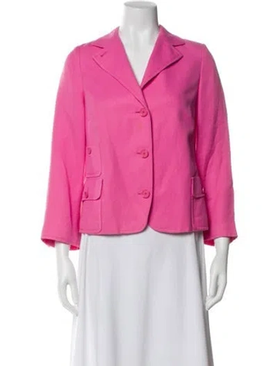 Pre-owned Akris Punto Linen Blazer In Pink