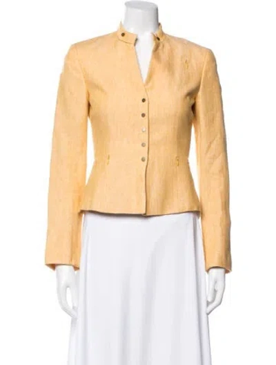 Pre-owned Akris Punto Linen Blazer In Yellow