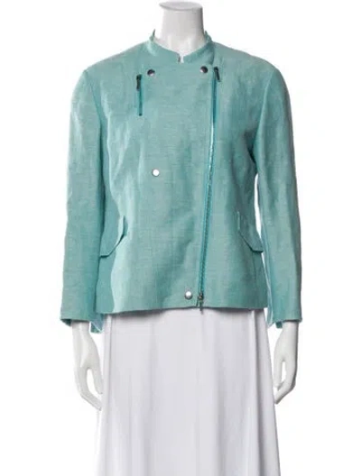 Pre-owned Akris Punto Linen Evening Jacket In Blue