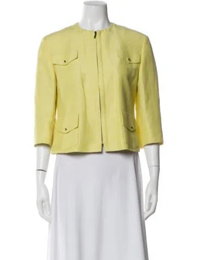 Pre-owned Akris Punto Linen Evening Jacket In Yellow