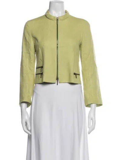 Pre-owned Akris Punto Linen Jacket In Green