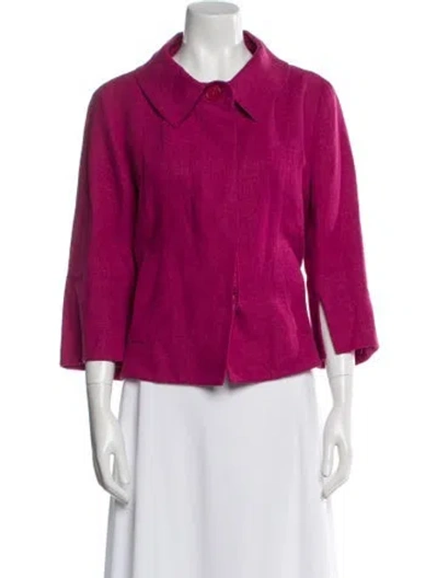 Pre-owned Akris Punto Linen Jacket In Pink