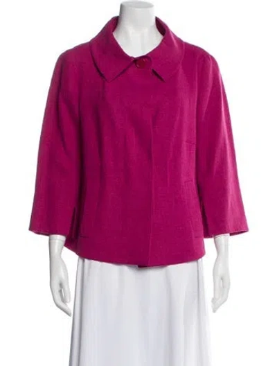 Pre-owned Akris Punto Linen Jacket In Pink